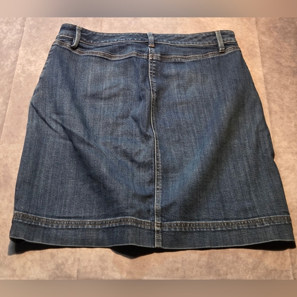 Talbots Denim Pencil Skirt Womens 8  Classic Y2K Preppy Blue Faux Pockets Cotton - Picture 6 of 7